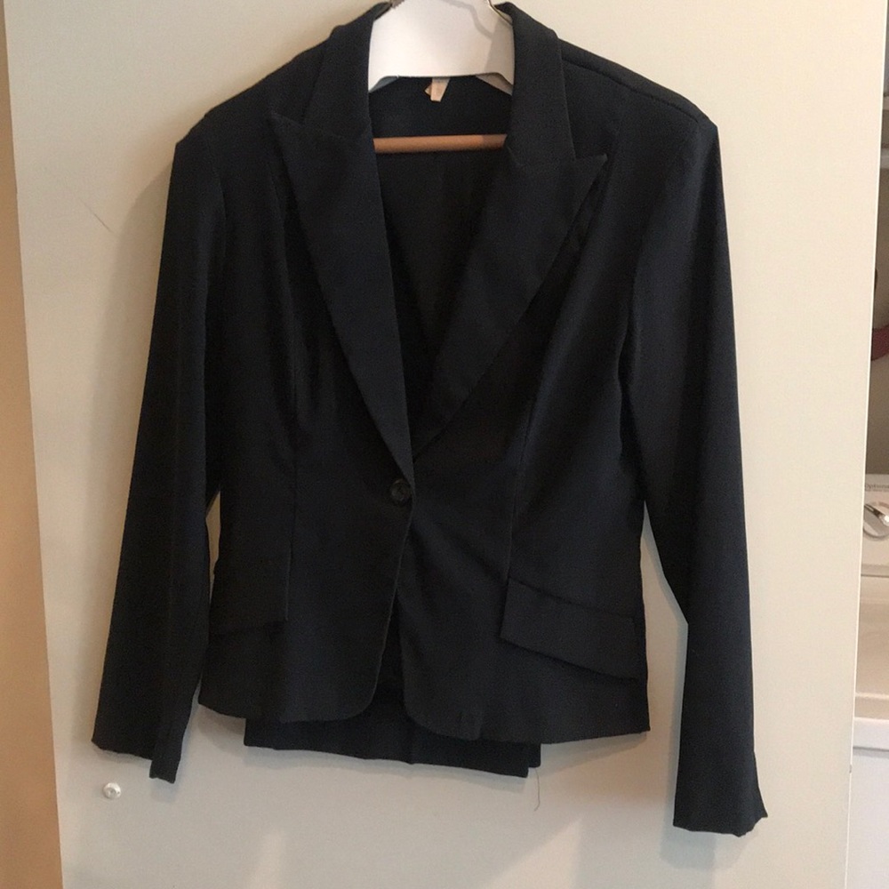 Black jacket and pant suit